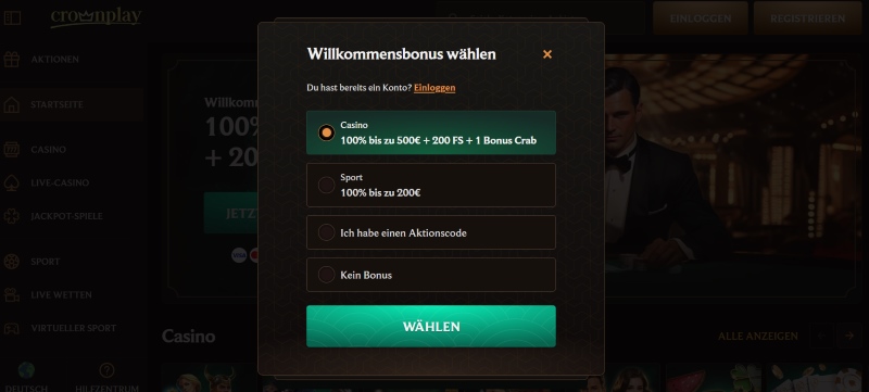 CrownPlay Bonus ohne OASIS Sperrdatei