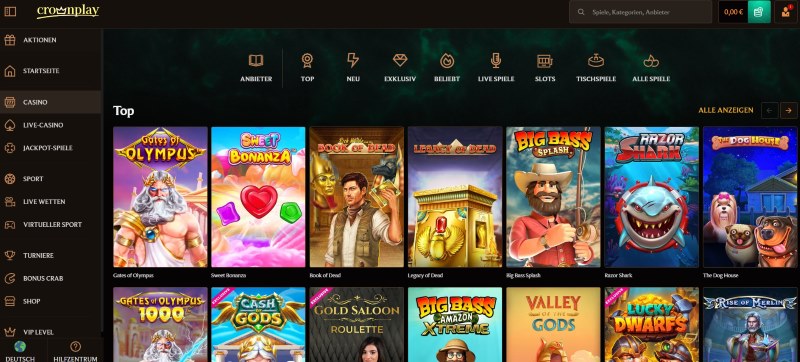 CrownPlay Online Casino ohne OASIS in Deutschland