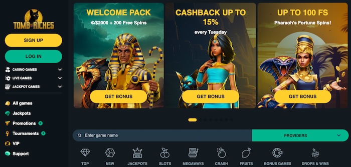 tomb riches casino zonder cruks