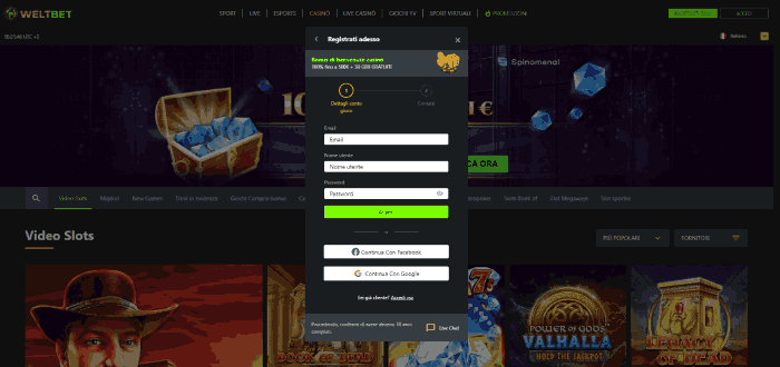 Miglior casinò non AAMS/ADM: Passo 2